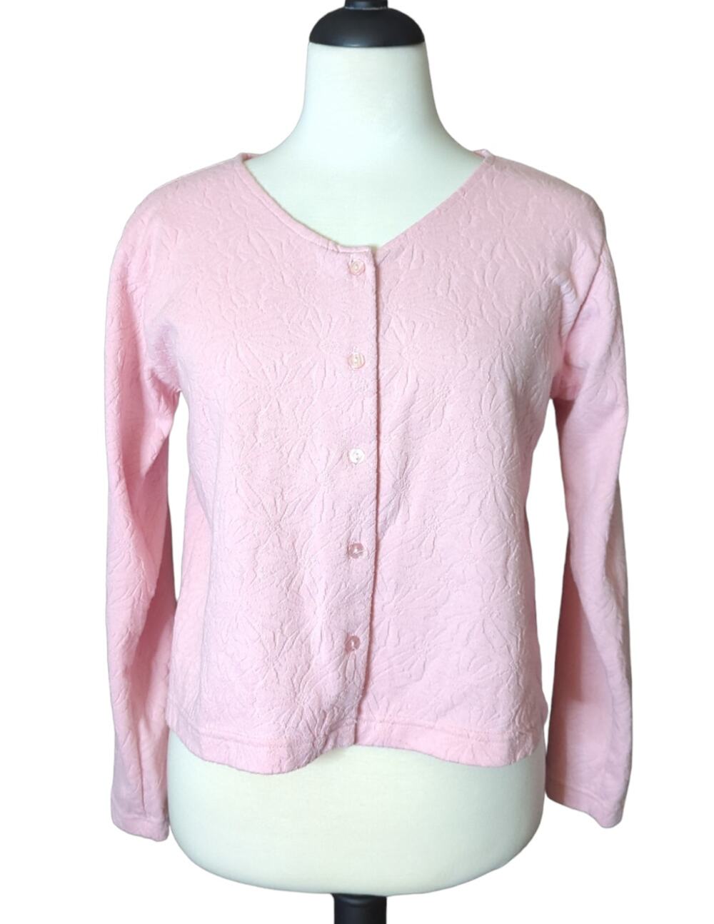 Vintage Pink Floral Design Cardigan Size L